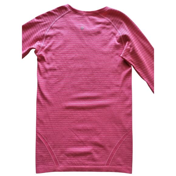 Lululemon Run: Swiftly Tech Long Sleeve Crew Stripe Pink Sweatshirt Top Size 6 - Picture 6 of 12